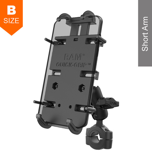 RAM Torque 19mm-25mm Handlebar Short Arm Quick Grip XL Phone Kit
