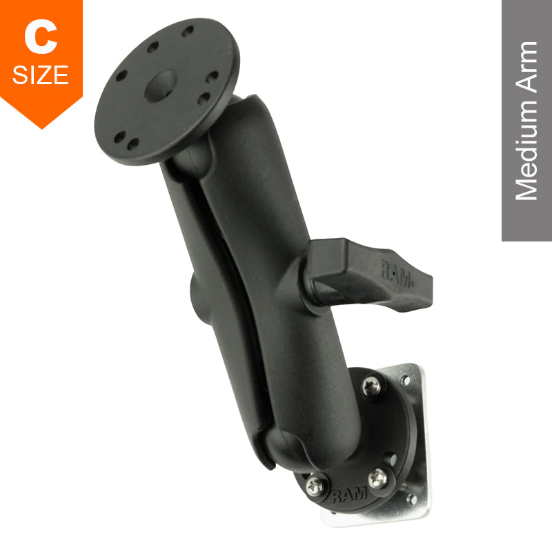 RAM Drill Dashboard Mount with Backing Plate Kit 1.5" Ball
