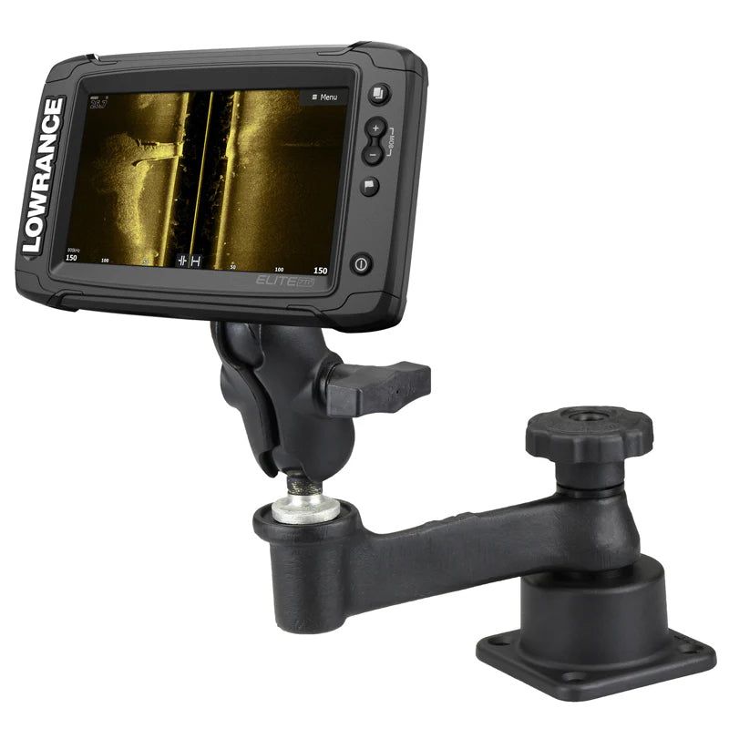 RAM Horizontal Swing Arm Kit with Quick Release Adapter for Lowrance Elite & Mark Series 1.5" Ball