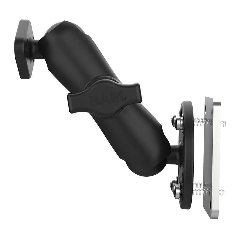 RAM Diamond Plate Medium Arm Dashboard Mount with Backing Plate Kit 1" Ball