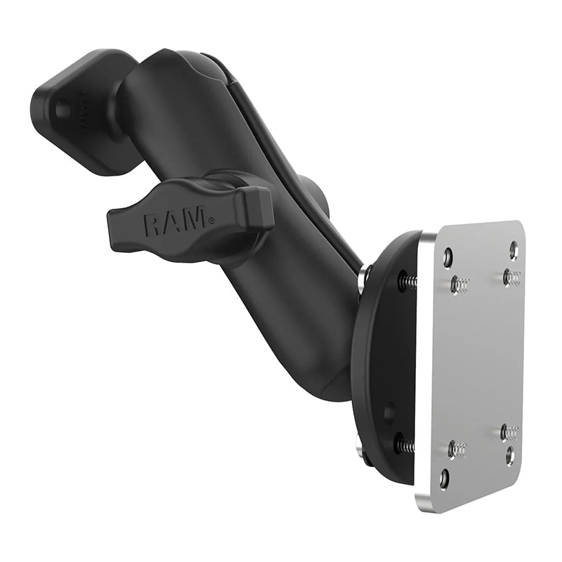 RAM Diamond Plate Medium Arm Dashboard Mount with Backing Plate Kit 1" Ball