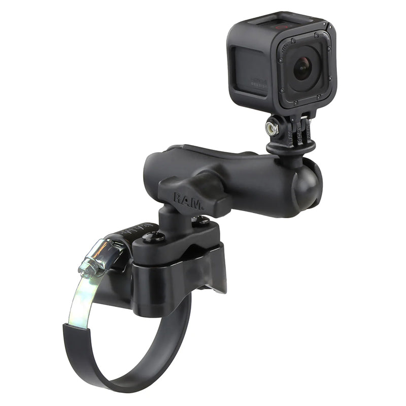 RAM ATV Side by Side U Bolt Handlebar Rail GoPro Action Camera Mount Kit 1" Ball