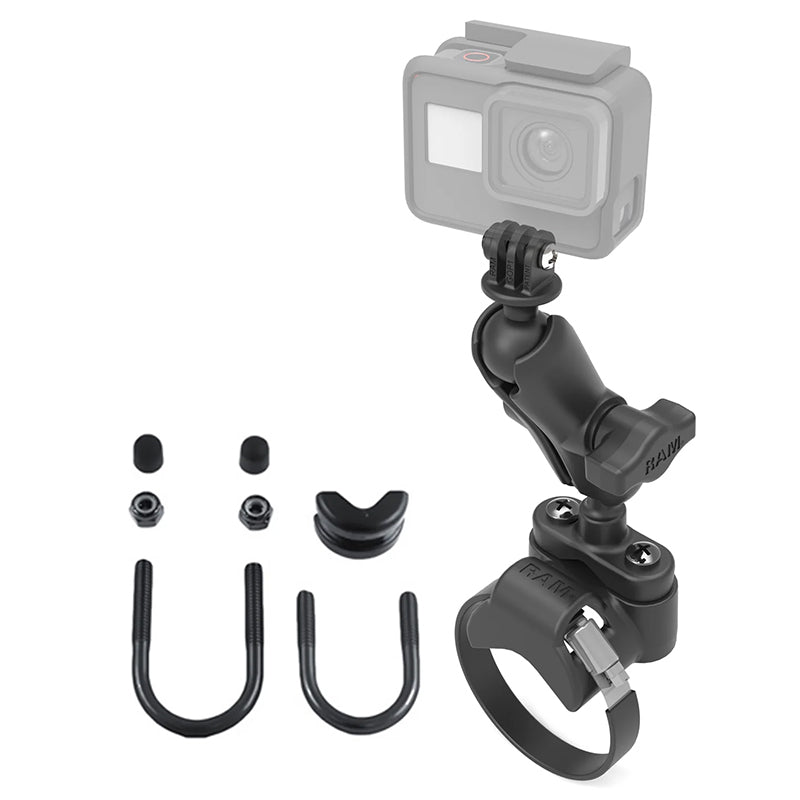 RAM ATV Side by Side U Bolt Handlebar Rail GoPro Action Camera Mount Kit 1" Ball