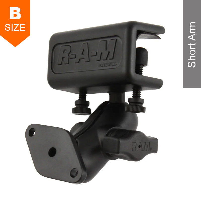 RAM Glare Shield Clamp Short Arm Diamond Base Kit 1" Ball