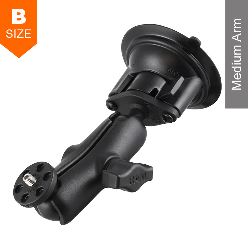 RAM Twist-Lock Suction Cup with 1/4"-20 Threaded Camera Adapter 1" Ball