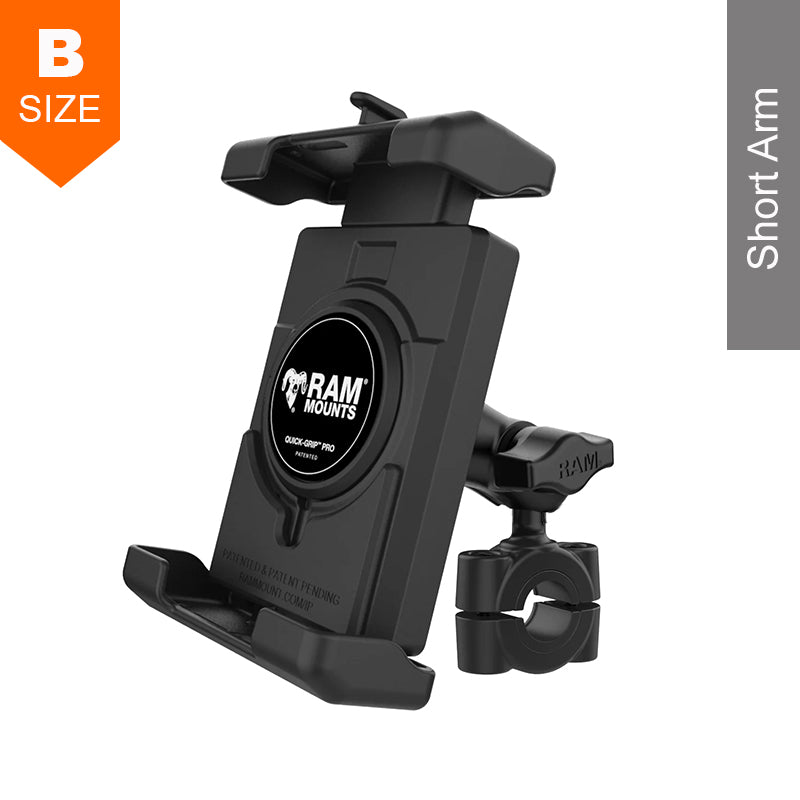RAM Torque 19mm-25mm Handlebar Rail Quick Grip Pro XL Phone Kit 1" Ball