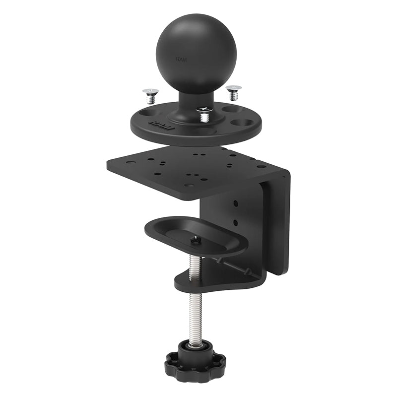RAM Heavy Duty Desk C-Clamp Base with Round Plate 2.25" Ball
