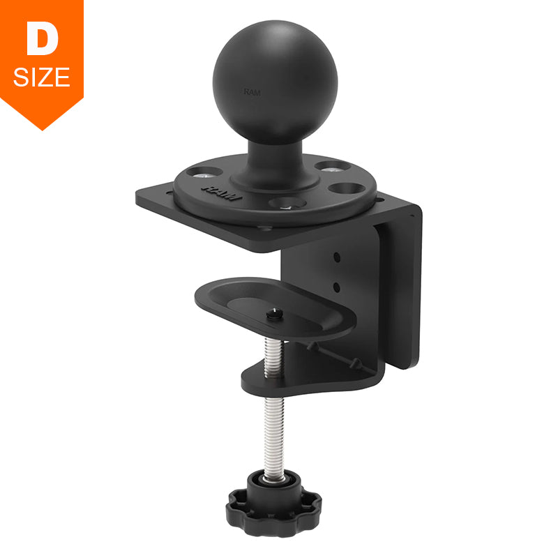 RAM Heavy Duty Desk C-Clamp Base with Round Plate 2.25" Ball