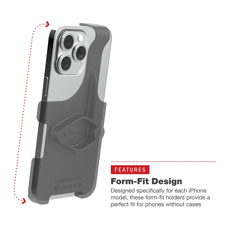 RAM Form-Fit Cradle for Apple iPhone 14 Plus/Pro Max 15 Plus & 16 Plus