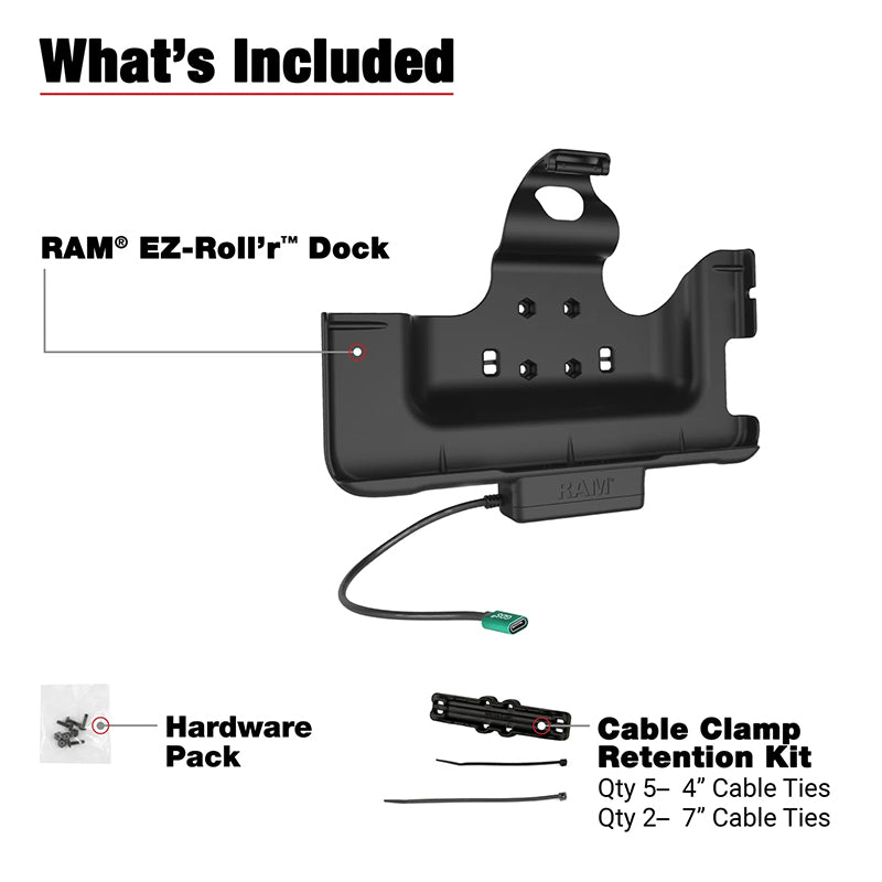 RAM Samsung Tab Active5 Pro & Active4 Pro USB-C Powered EZ-Roll'r Dock