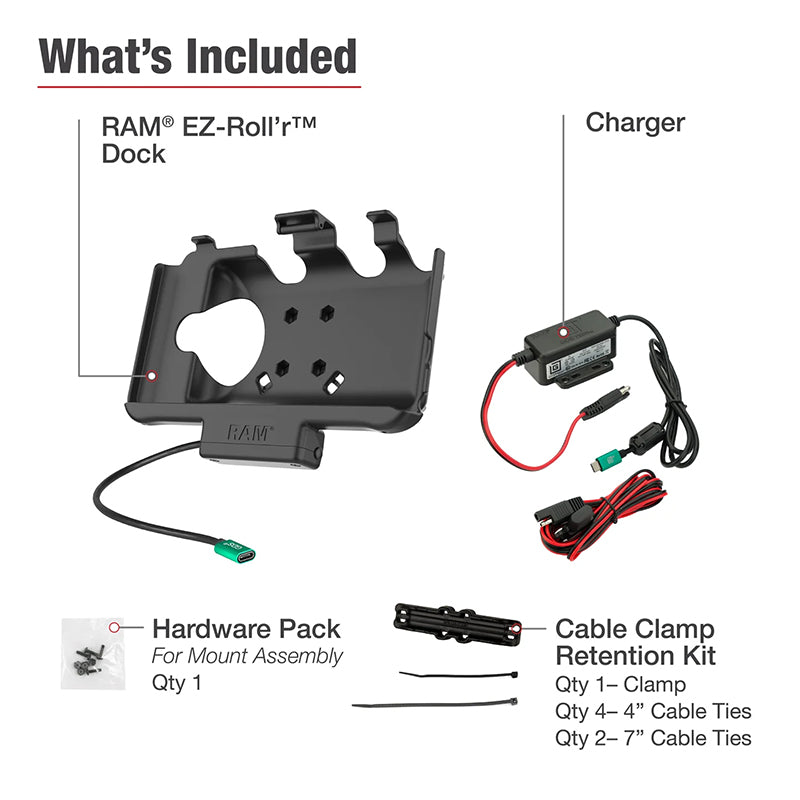 RAM Samsung Tab Active5 & Active3 EZ-Roll'r Modular USB-C Powered Dock & Hardwire Charger