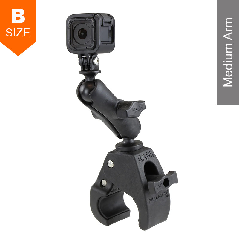 RAM Medium Tough-Claw GoPro Action Camera Medium Arm Mount Kit 1" Ball