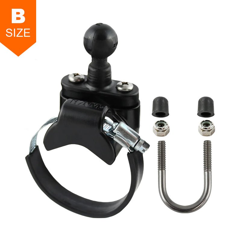 PROMOUNT-RAM 13mm-80mm ATV Stainless Steel U-Bolt/Strap Handlebar & Rail Base 1" Ball-RAM-B-231-2