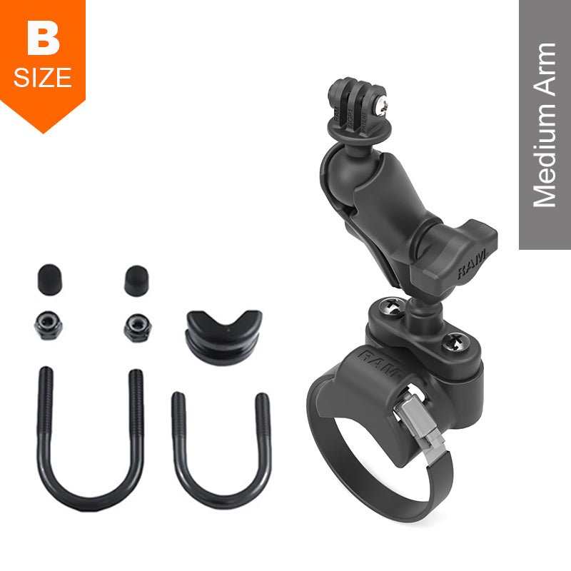 PROMOUNT-RAM ATV Side by Side U Bolt Handlebar Rail GoPro Action Camera Mount Kit 1" Ball-RAM-B-149Z-2-GOP1U