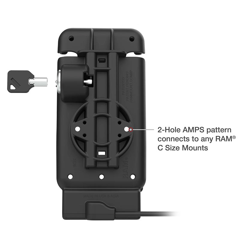 PROMOUNT-RAM Key Lock USB-C Power Dock Samsung Galaxy XCover7 Pro & 6 Pro With OEM or RAM Skin (Copy)-RAM-HOL-V15-SAM84CPLU