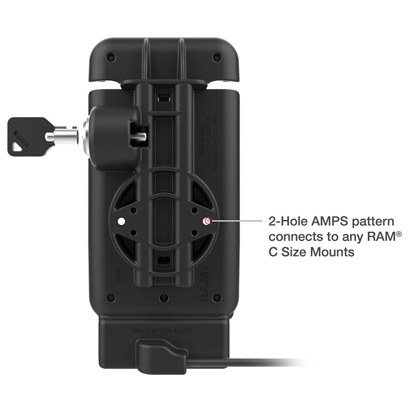 PROMOUNT-RAM Key Lock USB-C Powered Dock for Samsung Galaxy XCover7-RAM-HOL-V15-SAM94PLU