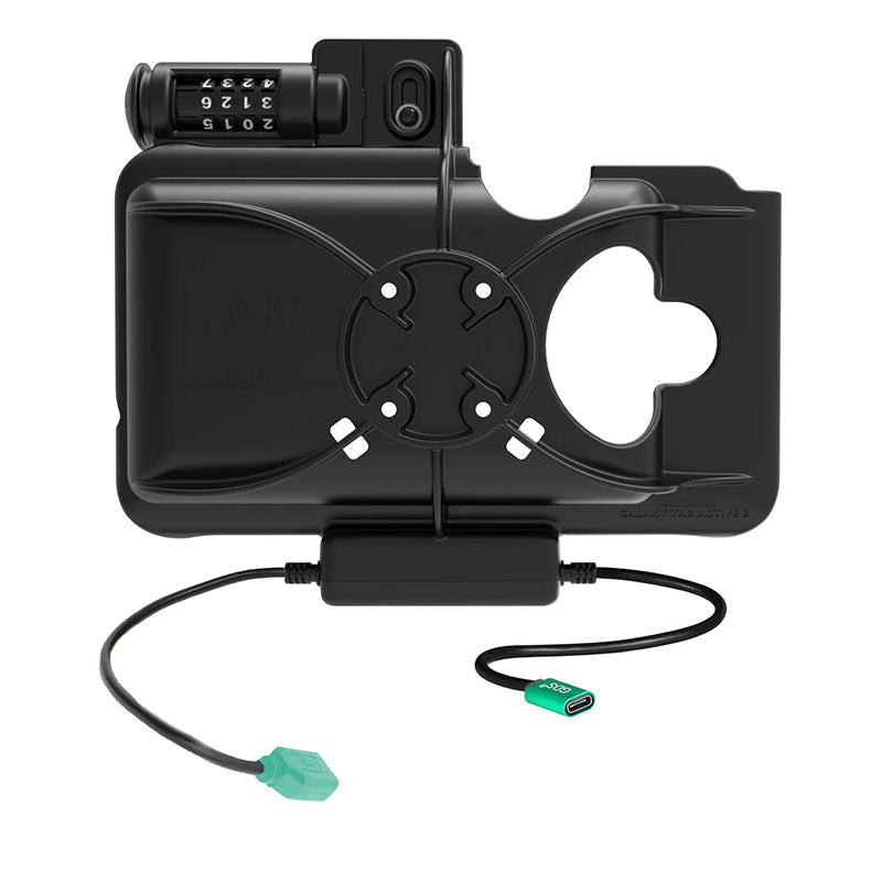 PROMOUNT-RAM Locking USB-C Power & USB-A Data Dock for Samsung Tab Active5 & Active3-RAM-HOL-SAM58CPKL-1AU