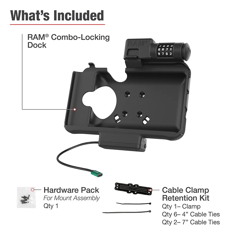 PROMOUNT-RAM Locking USB-C Powered Dock for Samsung Tab Active5 & Active3-RAM-HOL-SAM58CPKLU
