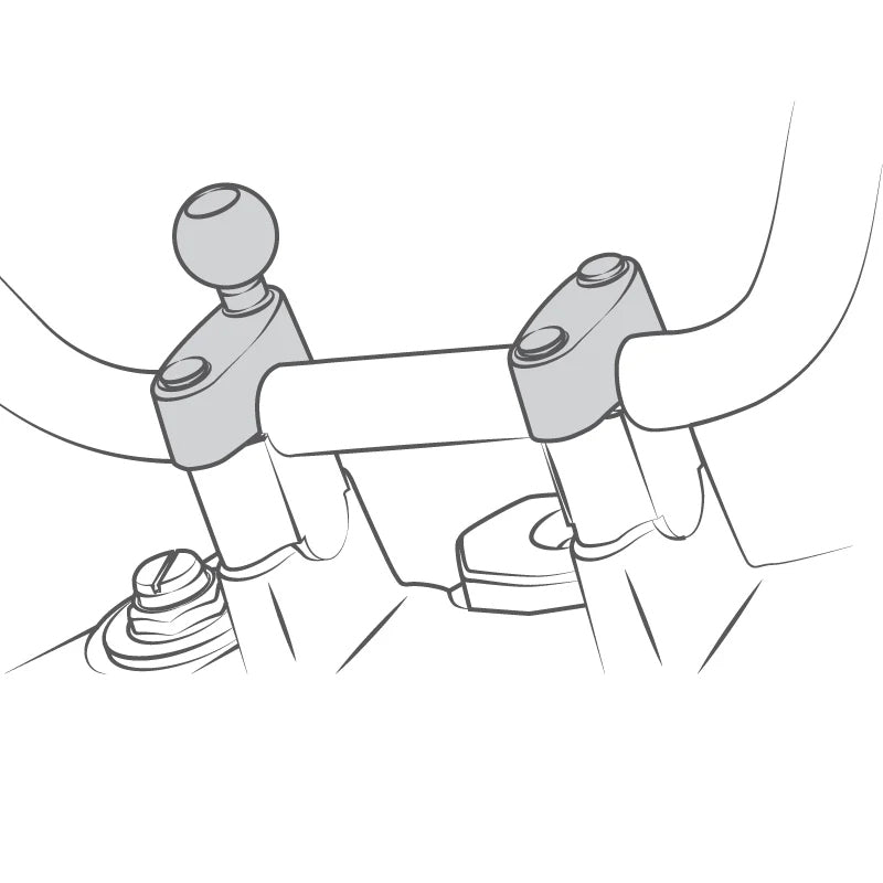 PROMOUNT - RAM M8 Motorcycle Handlebar Clamp Base 1" Ball - RAM - B - 367U