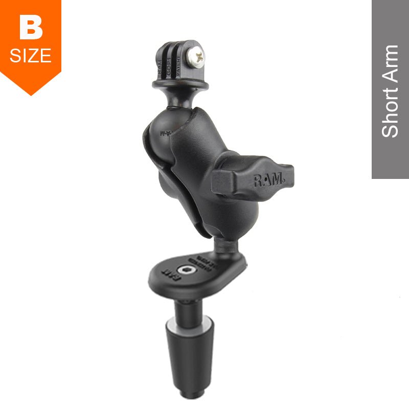 RAM Motorcycle Fork Stem Short Arm GoPro Action Camera Mount Kit
