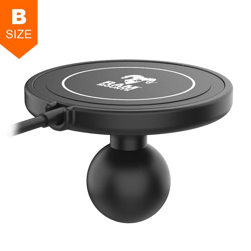 PROMOUNT-RAM Qi2 15W Wireless Charger Puck 1" Ball-RAP-B-202-AP-MAG-1-W2MU