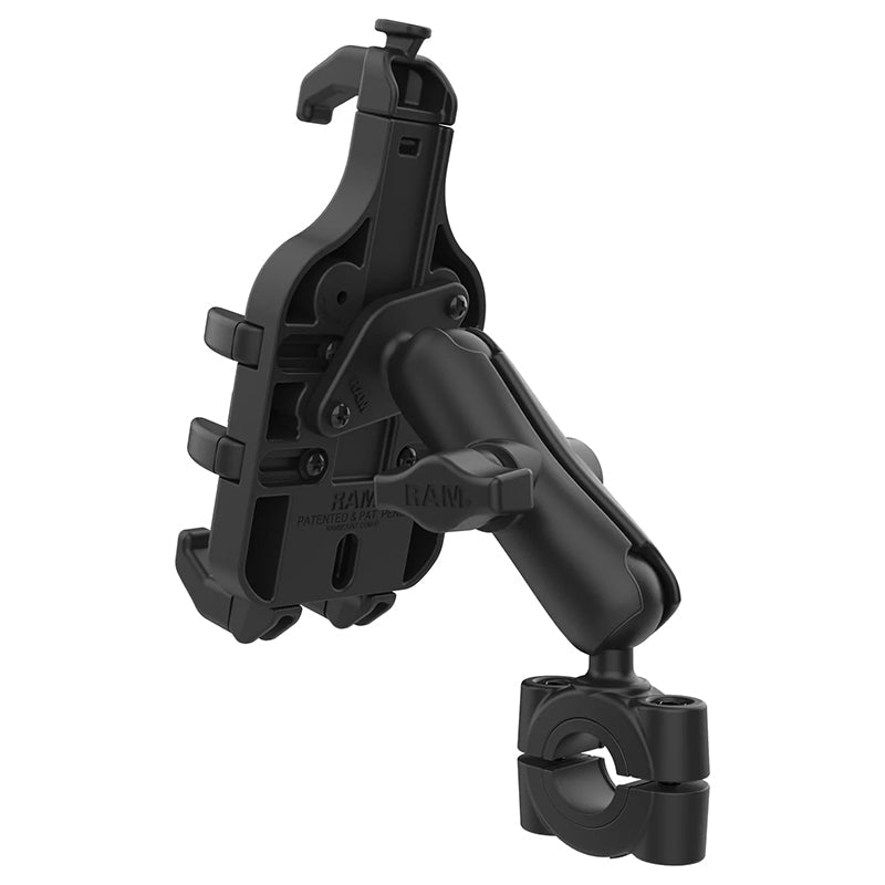 PROMOUNT-RAM Torque 19mm-25mm Handlebar Rail Quick Grip Pro Phone Kit 1" Ball-RAM-B-408-75-1-PD5U