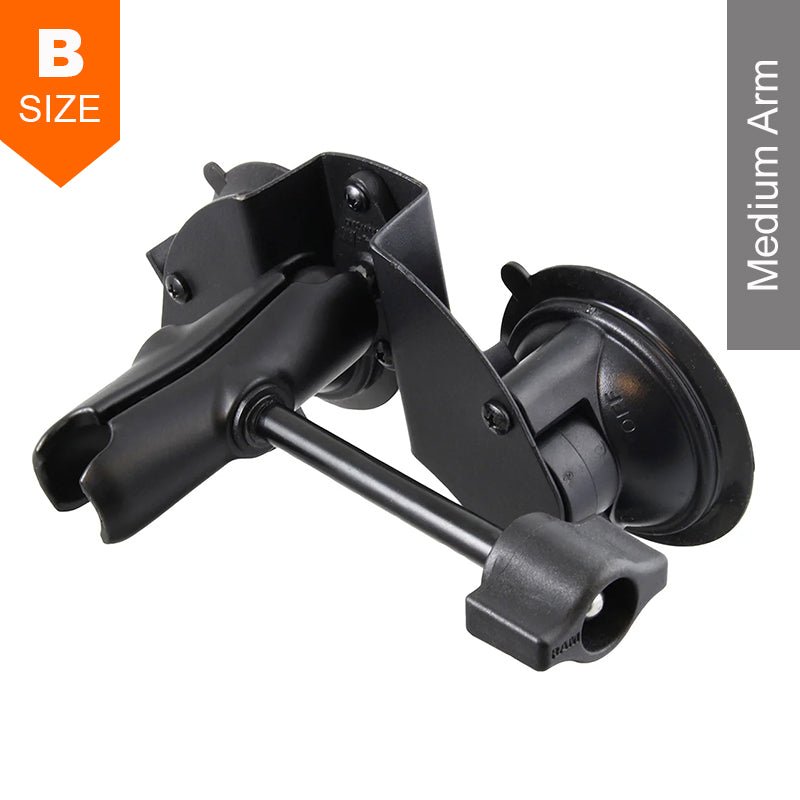 PROMOUNT-RAM Twist-Lock Dual Suction Cup Mount with Extension Retention Knob 1” Ball-RAM-B-189B-201-ALA1-KRU