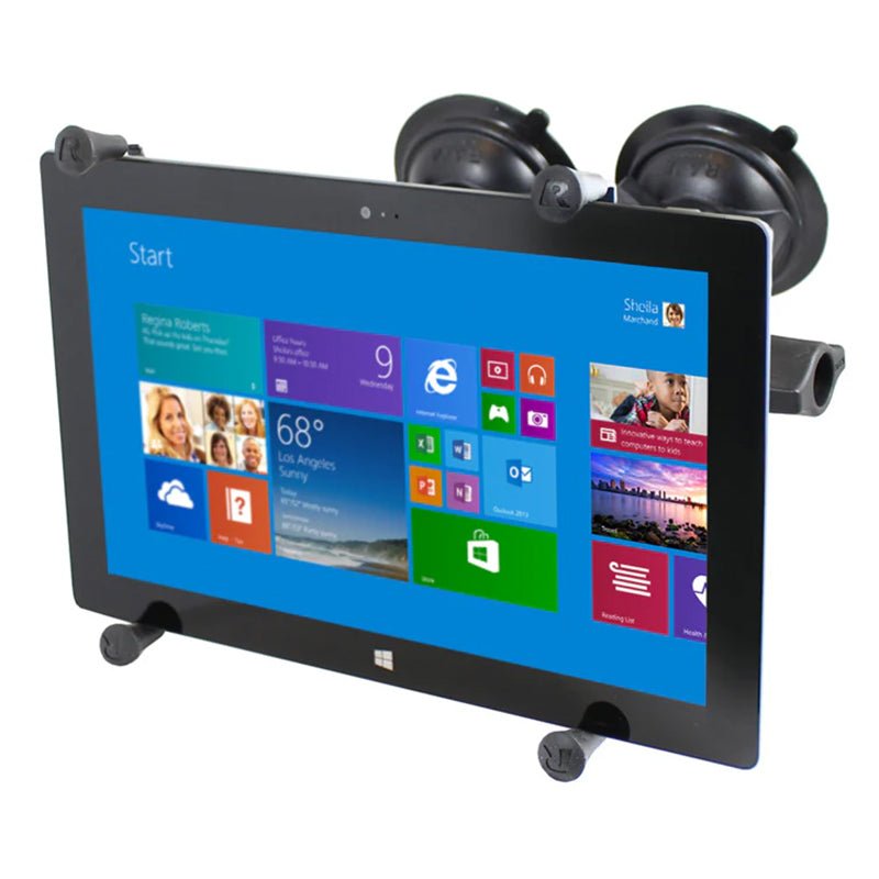 PROMOUNT-RAM Twist-Lock Dual Suction Cup X-Grip Universal 9"-11" Tablet Kit 1" Ball-RAM-B-189-C-UN9U