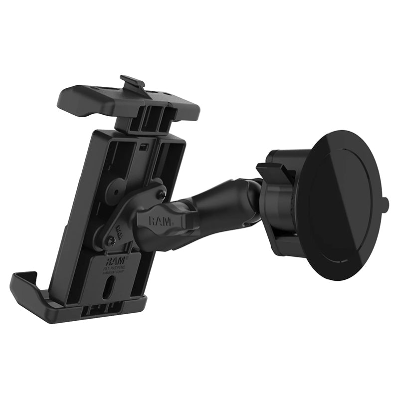 PROMOUNT-RAM Twist-Lock Suction Cup Quick Grip Pro XL Phone Holder with 15W Qi2 Charger 1" Ball-RAM-B-166-PD7-W2MU