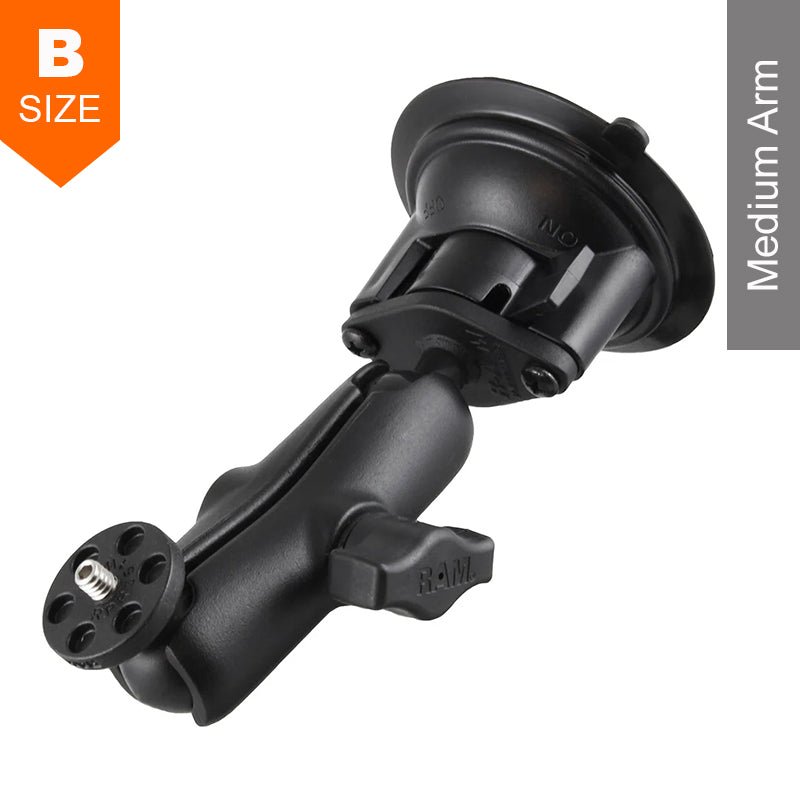 PROMOUNT-RAM Twist-Lock Suction Cup with 1/4"-20 Threaded Camera Adapter 1" Ball-RAM-B-224-1-366U