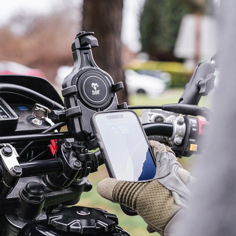 PROMOUNT-RAM U-Bolt Handlebar Rail Quick-Grip Pro Phone Holder Kit 1" Ball-RAM-B-149Z-PD5U