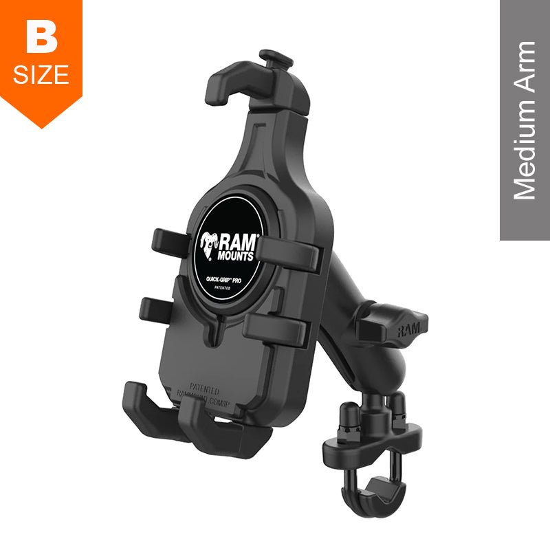 PROMOUNT-RAM U-Bolt Handlebar Rail Quick-Grip Pro Phone Holder Kit 1" Ball-RAM-B-149Z-PD5U