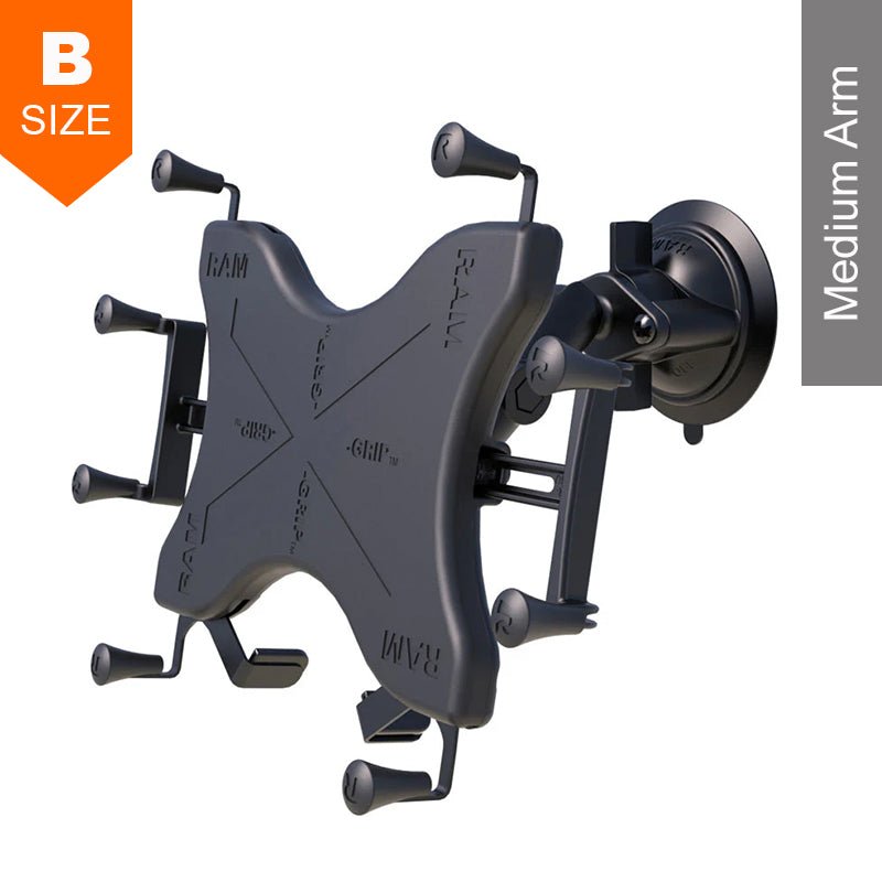 PROMOUNT-RAM X-Grip 12"-13" Tablet Medium Arm Twist-Lock Suction Mount Kit 1" Ball-RAM-B-166-UN11U